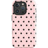 Pink and Black Polka Dots iPhone 16 Pro Impact Case